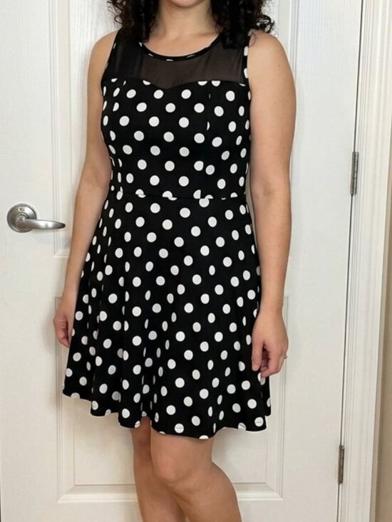 Kismet Dresses & Skirts - Kismet Women's Black White Polka Dot Sleeveless Mini Dress